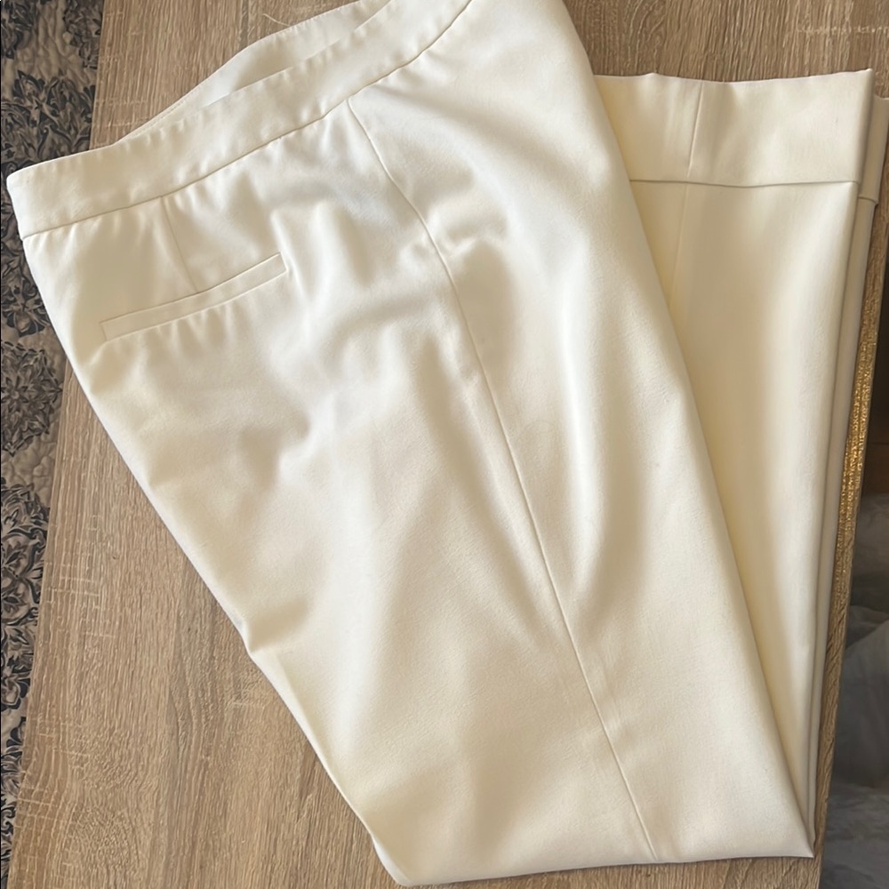 Classic Cream Cuffed Trousers Lined Size 8